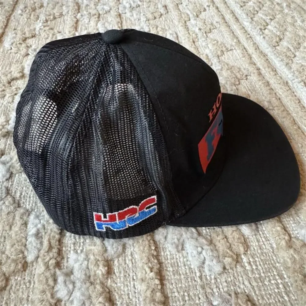 Fox Racing Honda HRC Snapback Hat Black Red Blue Motocross Cap OSFA Style 29018